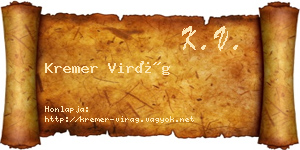 Kremer Virág névjegykártya